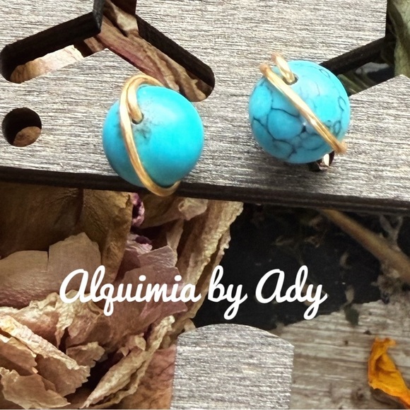 Alquimia Turquoise and Gold Earrings - Picture 1 of 1